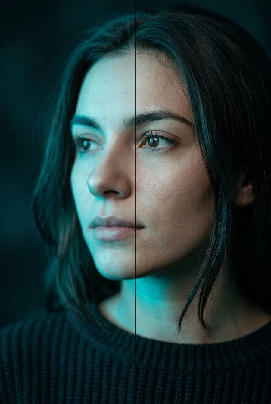 Half low resolution, half upscaled
